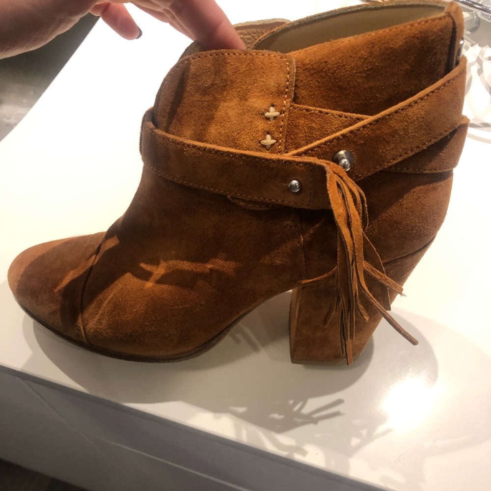 Rag and bone harrow fringe tan suede